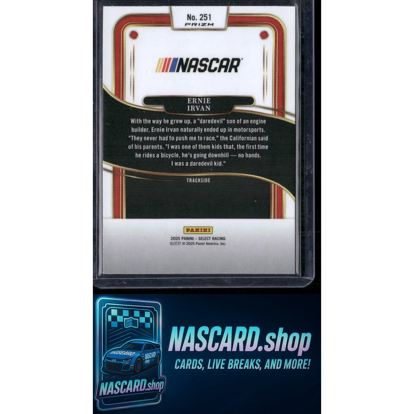 2025 Panini Select #251 Ernie Irvan Silver NASCAR Logo