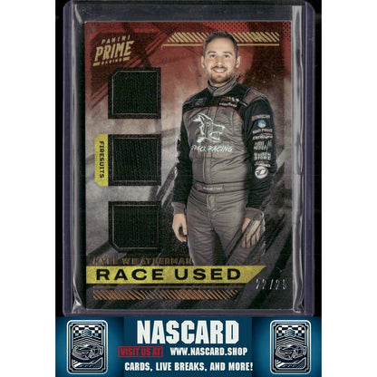2023 Panini Prime Kyle Weatherman Race Used Trios Firesuits Holo Gold #/25 - NASCARD.shop