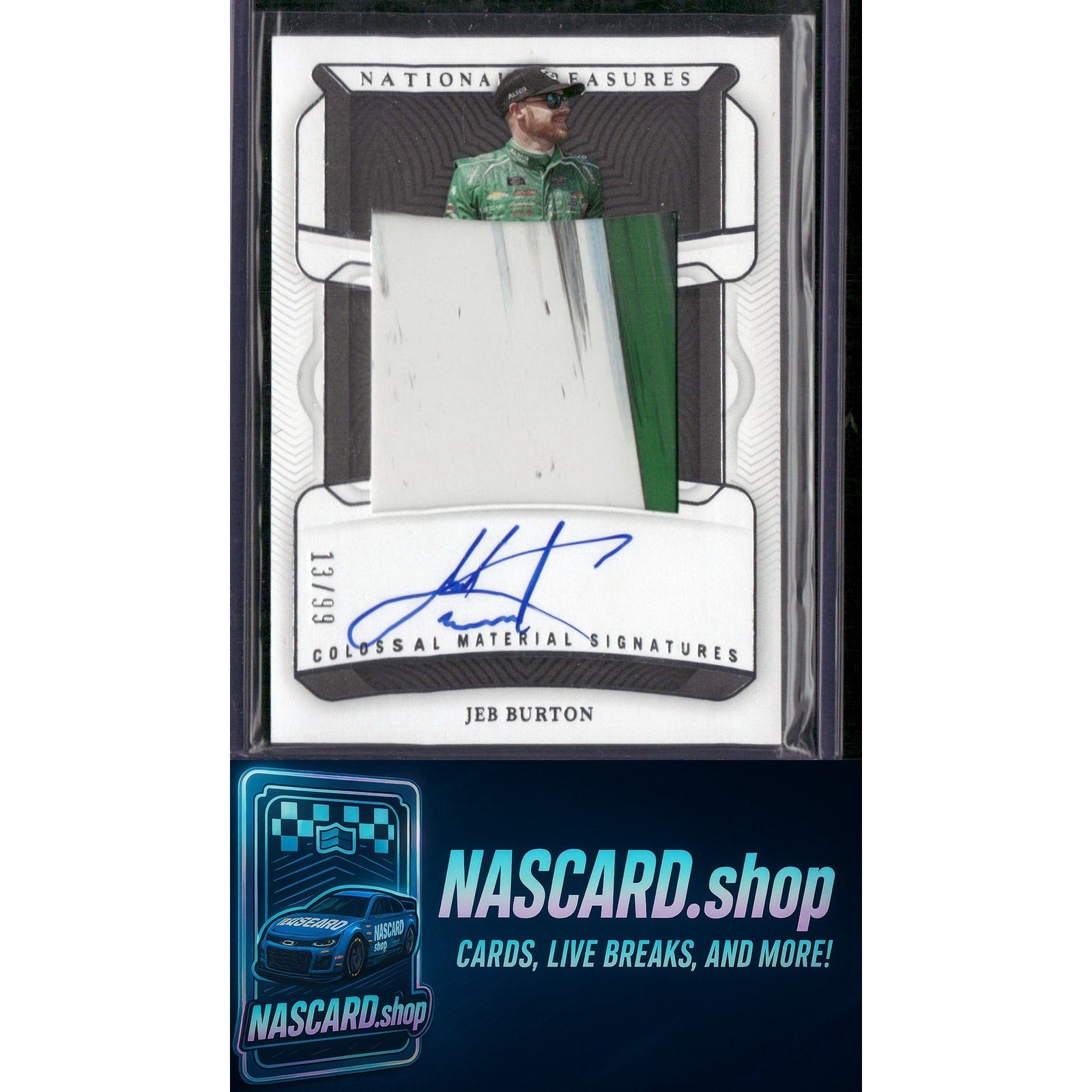 2023 Panini National Treasures #7 Jeb Burton Colossal Materials Signatures #/99 - NASCARD.shop