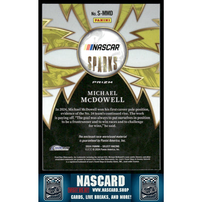 2024 Panini Select #S-MMD Michael McDowell Sparks Flash Prizms - NASCARD.shop