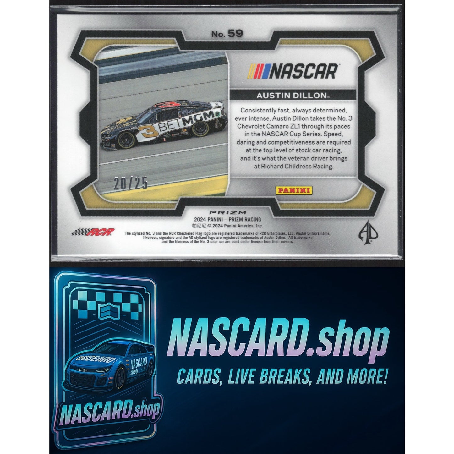 2024 Panini Prizm #59 Austin Dillon Mojo #/25