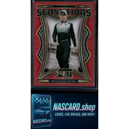 2025 Panini Select #12 Brad Keselowski Sensations Red Prizms #/99