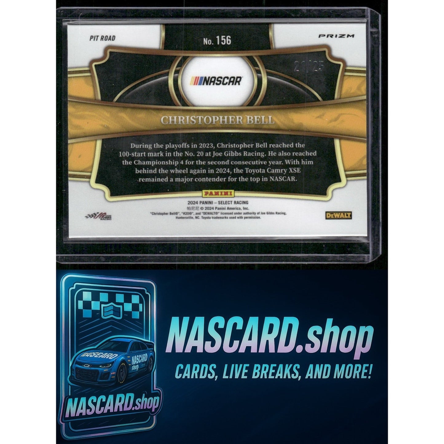 2024 Panini Select #156 Christopher Bell Tie-Dye Prizms #/25 - NASCARD.shop