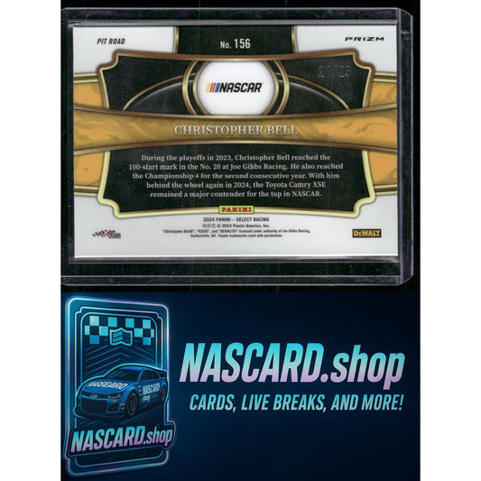 2024 Panini Select #156 Christopher Bell Tie-Dye Prizms #/25 - NASCARD.shop