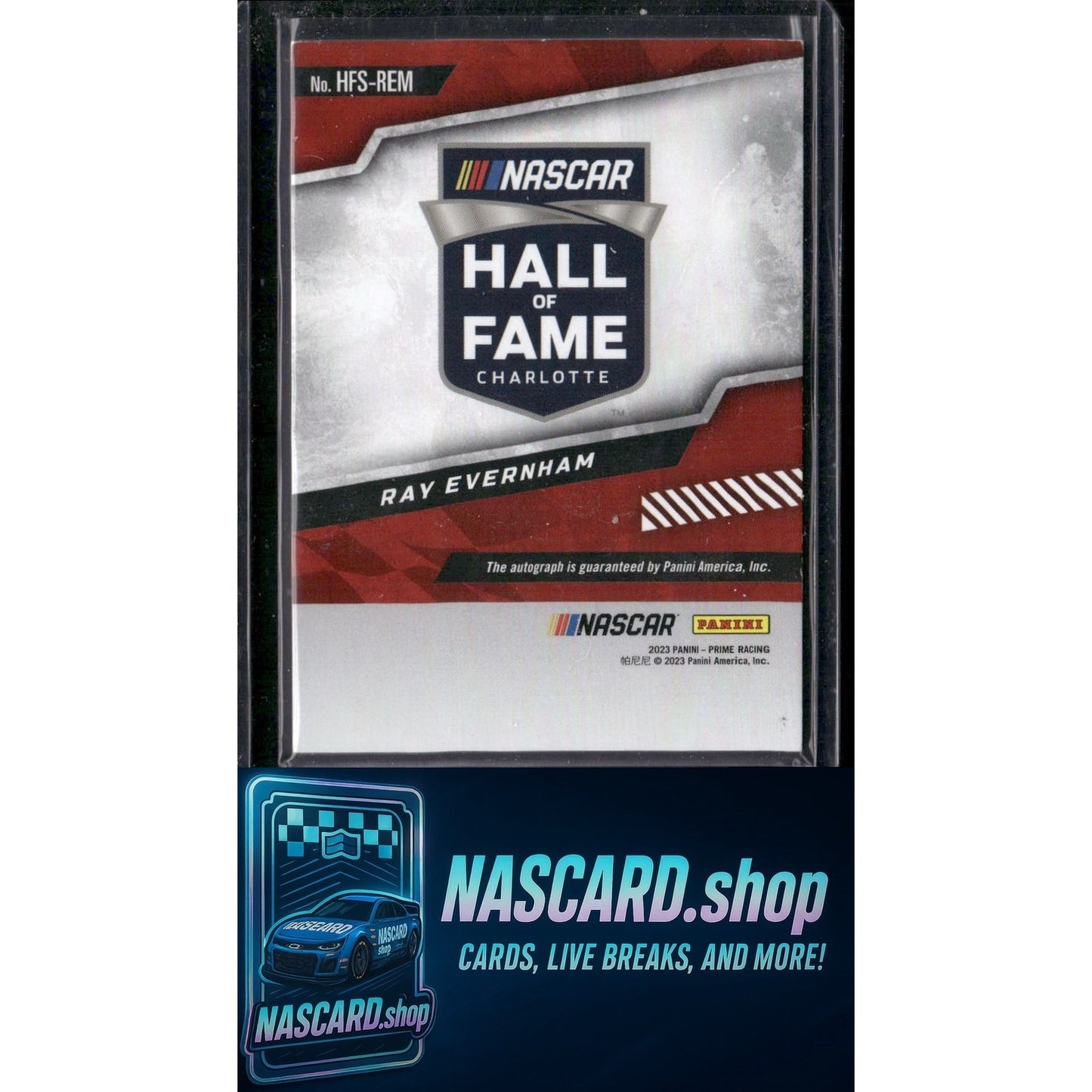 2023 Panini Prime #HFS-REM Ray Evernham Hall of Fame Signatures #/99