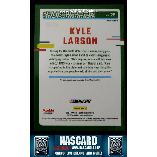 2024 Panini Donruss NASCAR - Kyle Larson #26 Optic Autograph Pandora Prizm /25