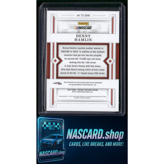 2024 Panini National Treasures #TS-DHN Denny Hamlin Treasured Swatches #/99