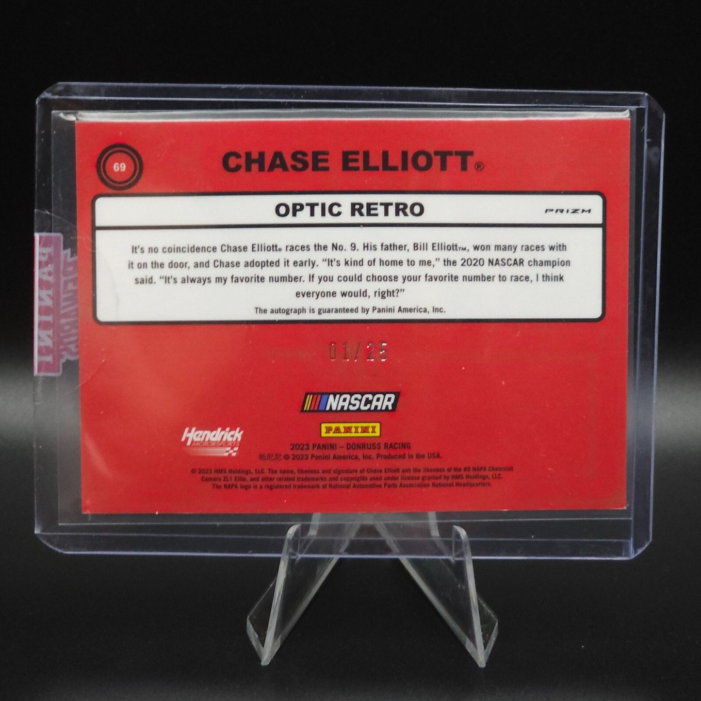 2023 Panini Donruss NASCAR - Optic Retro 1990 Chase Elliott #69 Holo Prizm 01/25 - NASCARD.shop