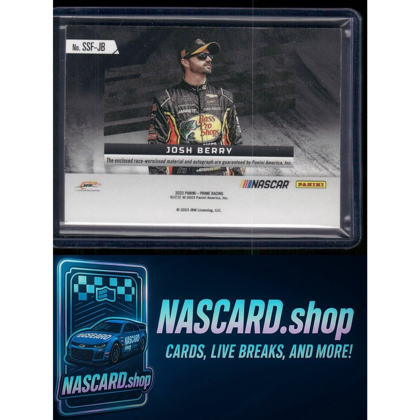 2023 Panini Prime Josh Berry Dual Souvenir Signatures Firesuit-Sheet Metal #/25 - NASCARD.shop