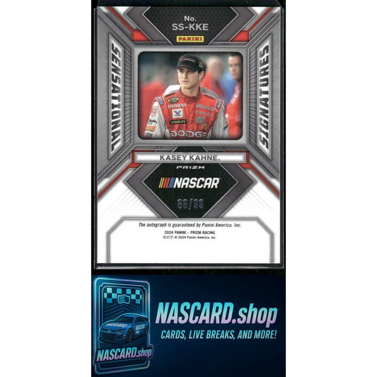 2024 Panini Prizm #SS-KKE Kasey Kahne Sensational Signatures Red #/99