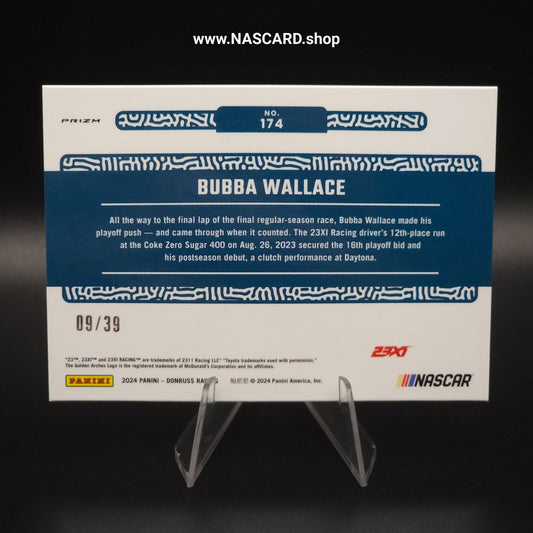 2024 Panini Donruss Season Highlights Bubba Wallace Optic Black Velocity /39