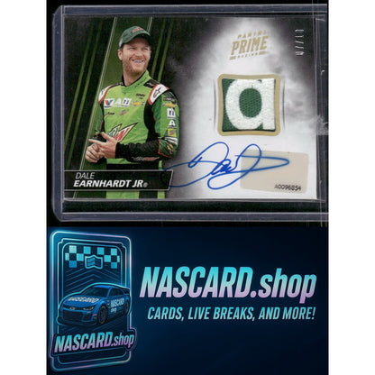 2018 Panini Prime #AM-JR Dale Earnhardt Jr Autograph Materials Holo Gold #/10 - NASCARD.shop