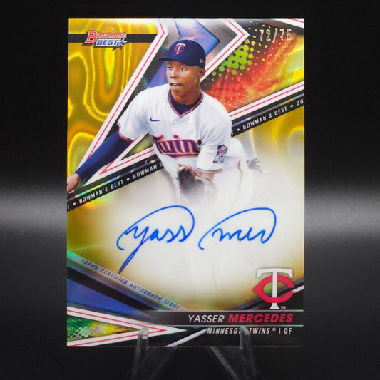 2022 Topps Bowman's Best Gold Lava Refractor #B22-YME Yasser Mercedes /75 (AU)