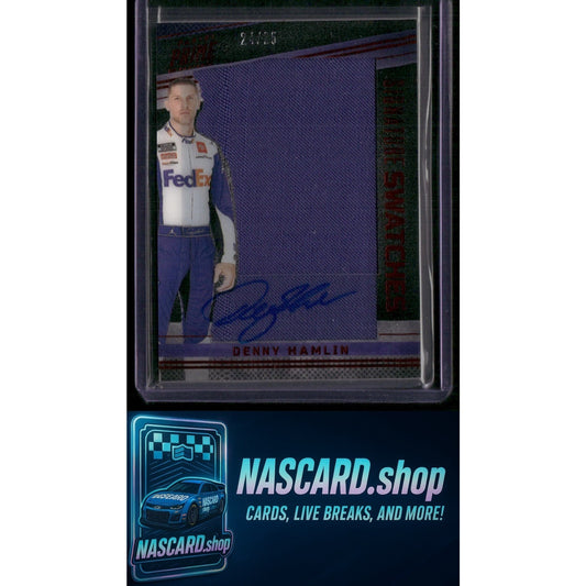 Denny Hamlin 2023 Prime Signature Swatches Red #/25 - NASCARD.shop
