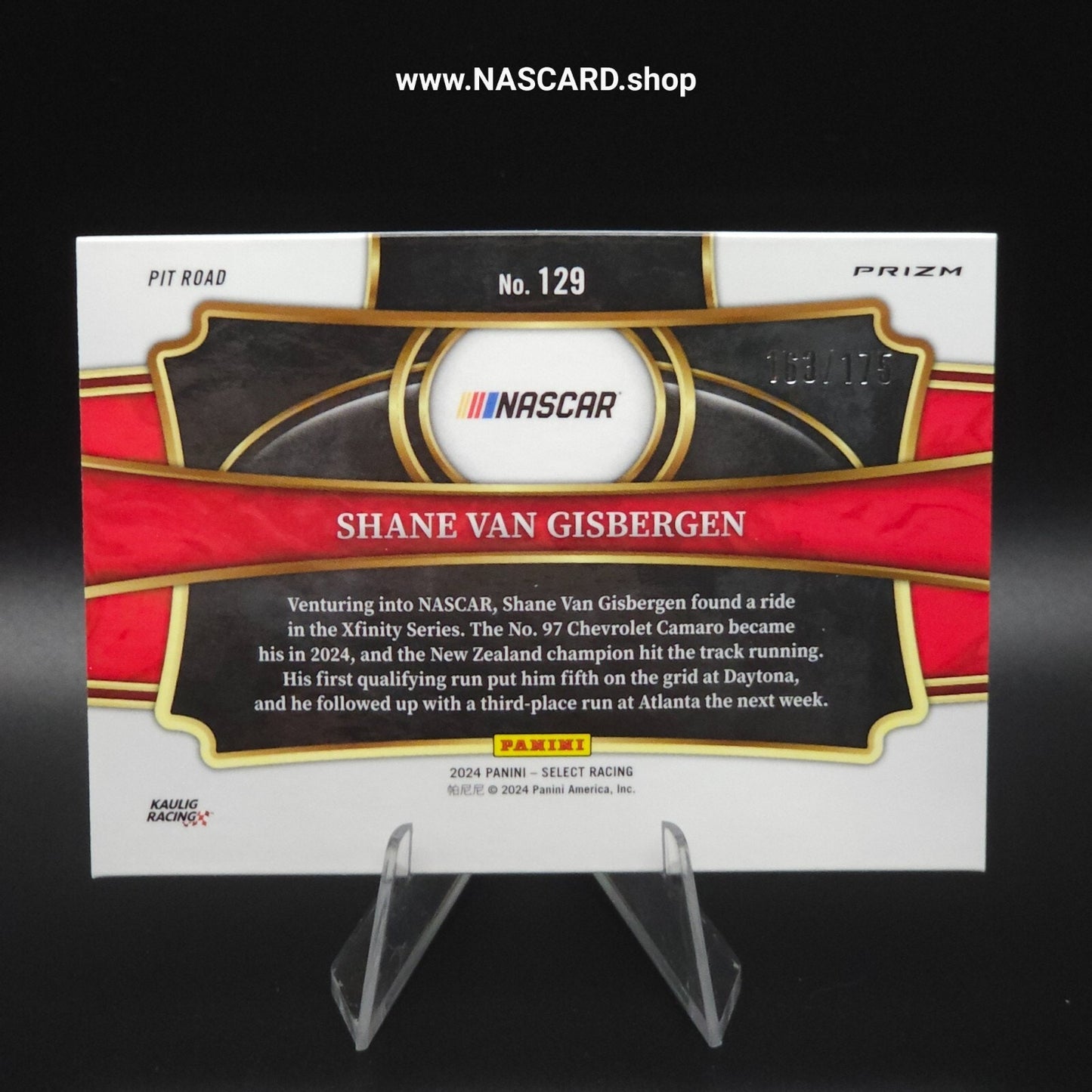 2024 Panini Select Pit Road Shane Van Gisbergen #129 Blue Prizm /175 (RC)
