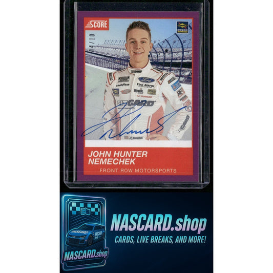 2020 Panini Chronicles John Hunter Nemechek Score Autographs Purple #/10 RC