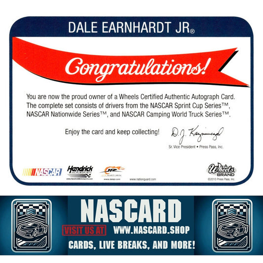 2011 Wheels Element Dale Earnhardt Jr. Autographs Gold #/10