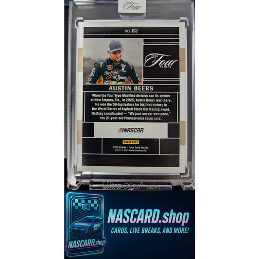 2025 Panini Turn Four Racing #82 Base Red Austin Beers RC #19/25