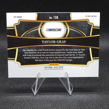 2024 Panini Select Racing Pit Road Purple Prizm #138 Taylor Gray 53/75 - NASCARD.shop