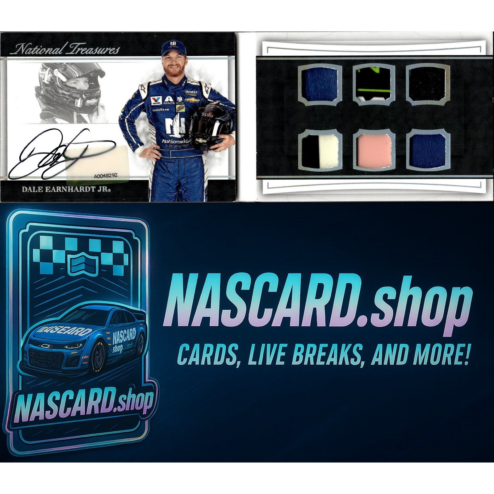 2017 National Treasures Dale Earnhardt Jr Auto Booklet 20/20 Six Patch Silver - NASCARD.shop
