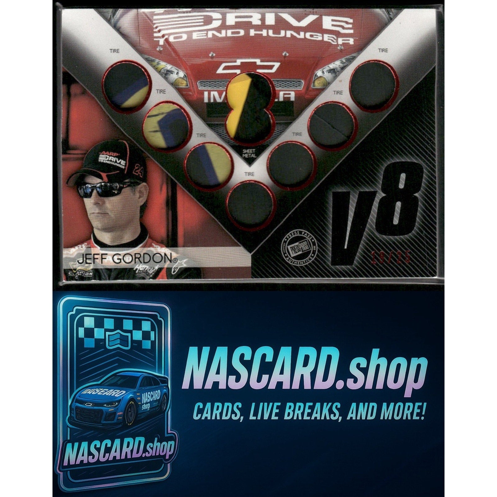 2012 Press Pass Redline #V8-JG Jeff Gordon V8 Relics Red #/25 - NASCARD.shop