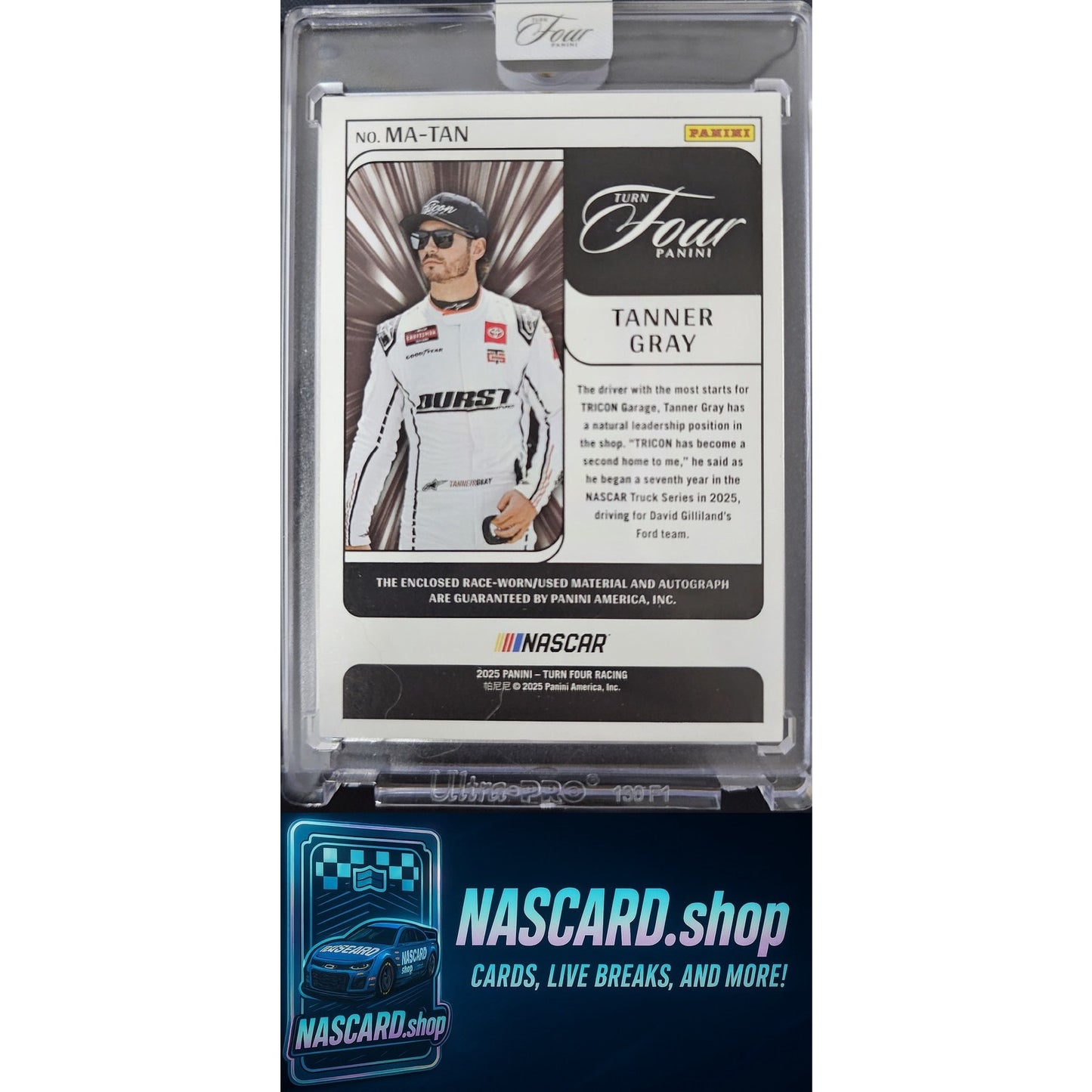 2025 Panini Turn Four #MA-TAN Tanner Gray Memorabilia Autographs #/99