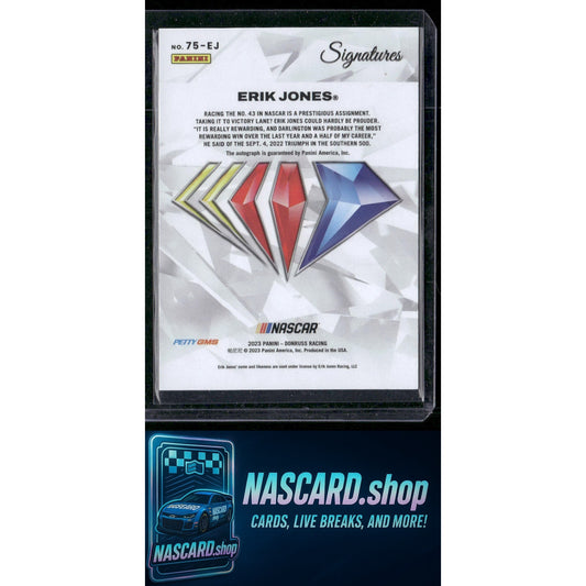 2023 Panini National Treasures Erik Jones NASCAR 75th Anniversary Signatures