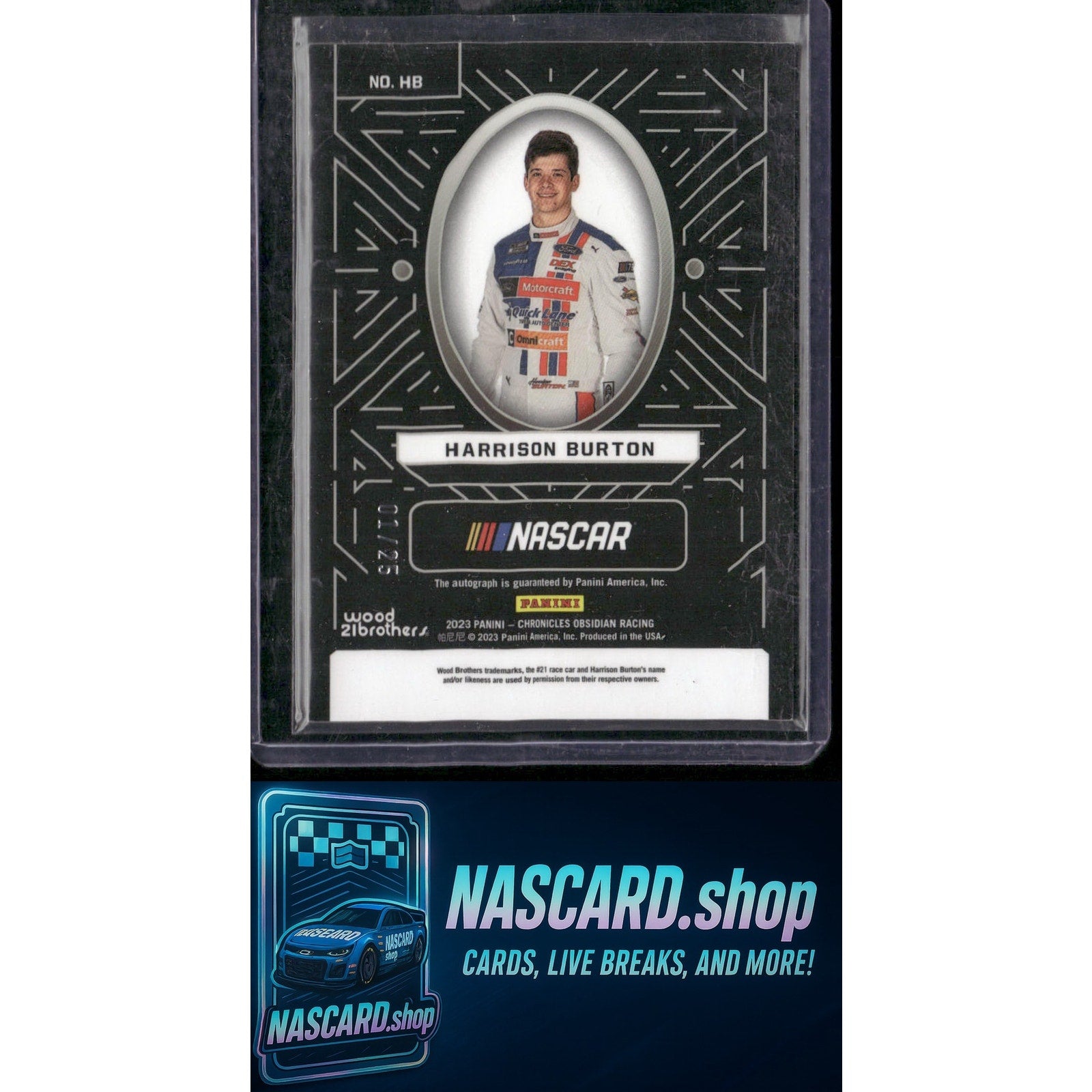 2023 Chronicles Harrison Burton Obsidian Signatures Electric Etch Pink #01/25 - NASCARD.shop