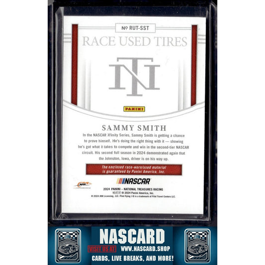 2024 Panini National Treasures #RUT-SST Sammy Smith Race Used Tires Blue