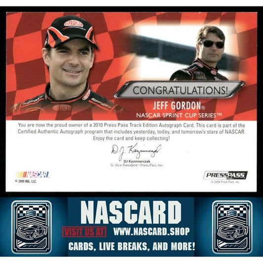 2010 Press Pass Track Edition Autograph Jeff Gordon 07/10