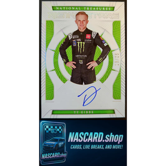 2023 Panini National Treasures #RS-TGB Ty Gibbs Rising Stars Holo Silver #/25
