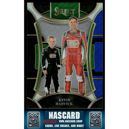 2024 Panini Select Trackside Black & Blue Prizm Kevin Harvick Keelan Harvick /49