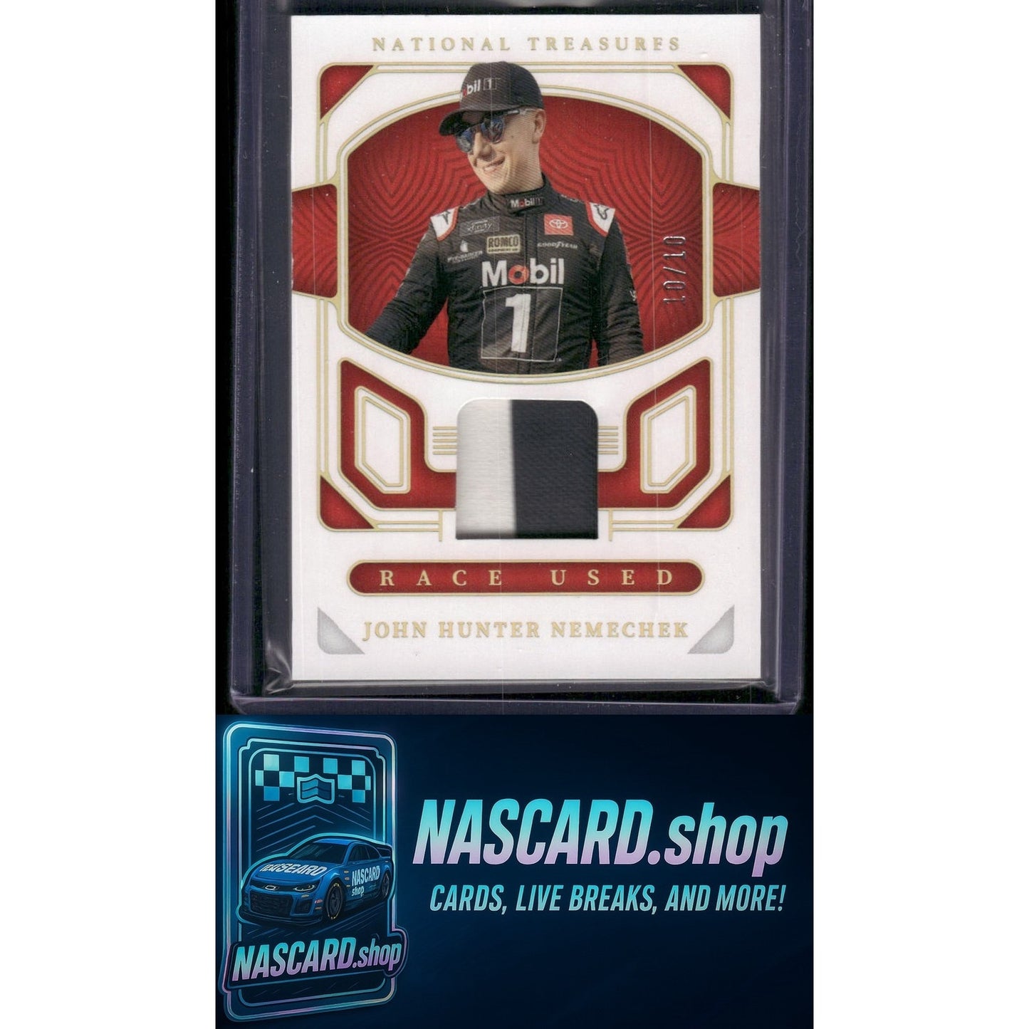2023 National Treasures John Hunter Nemechek Race Used Firesuits Prime #10/10