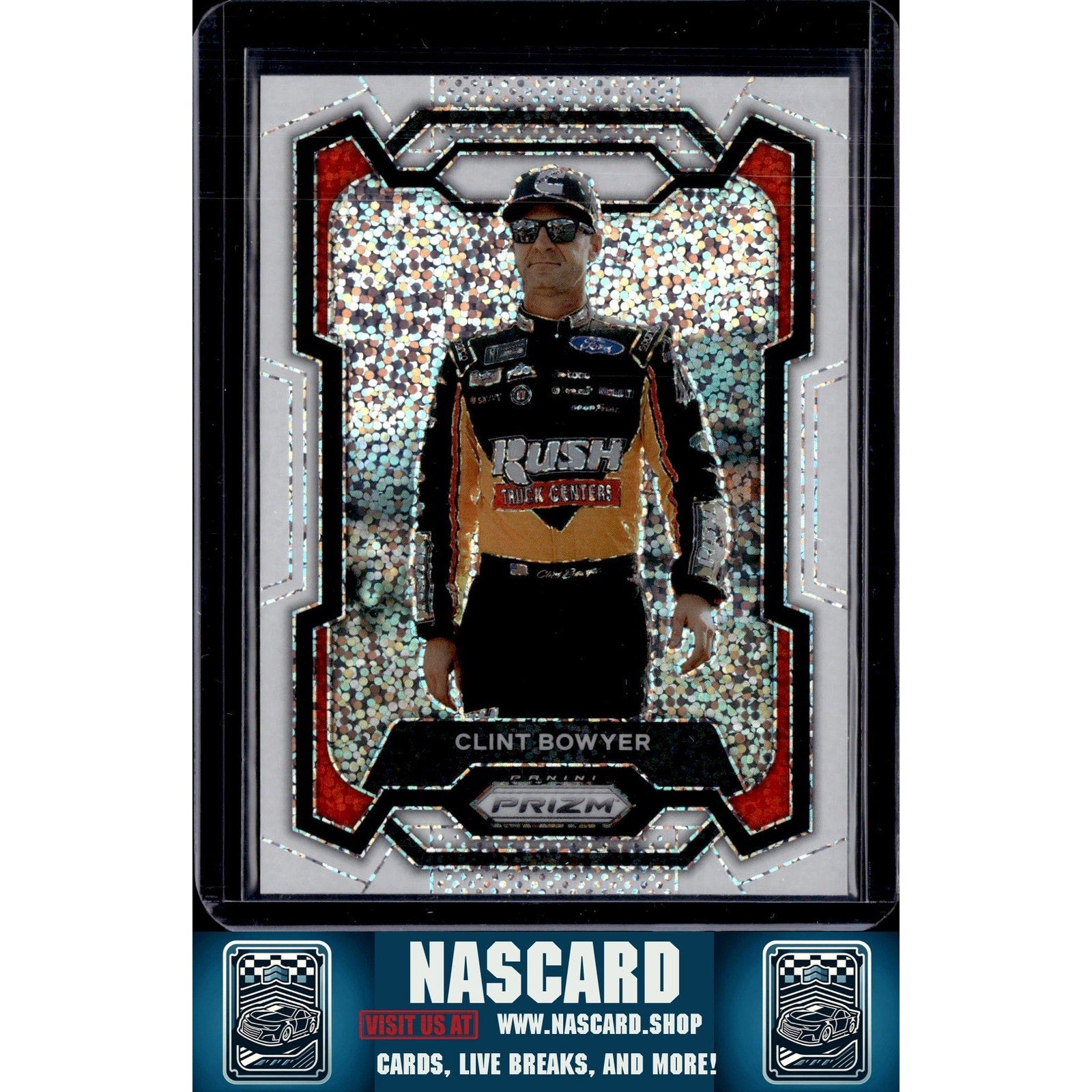 2024 Panini Prizm #3 Clint Bowyer White Sparkle - NASCARD.shop