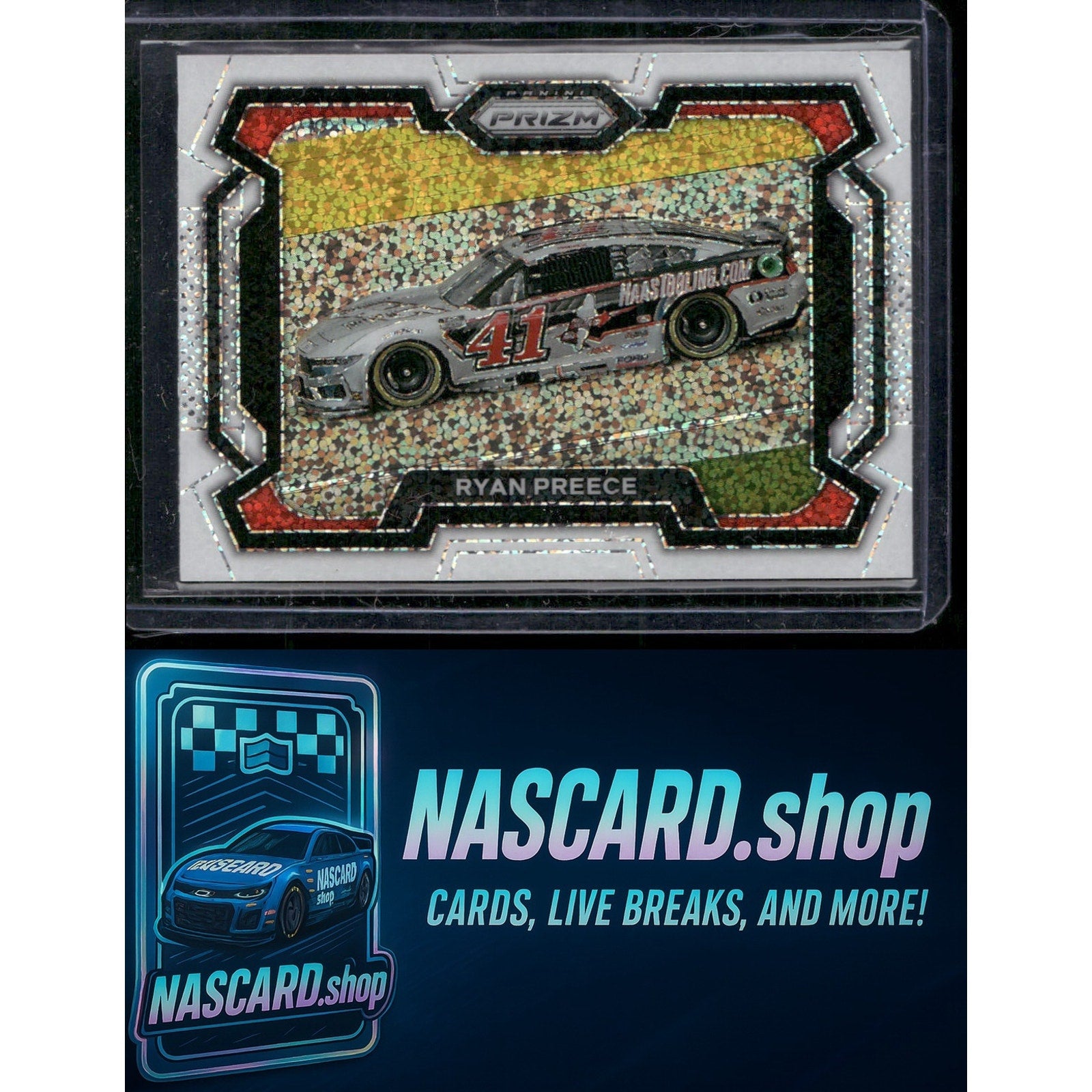 2024 Panini Prizm #40 Ryan Preece White Sparkle - NASCARD.shop