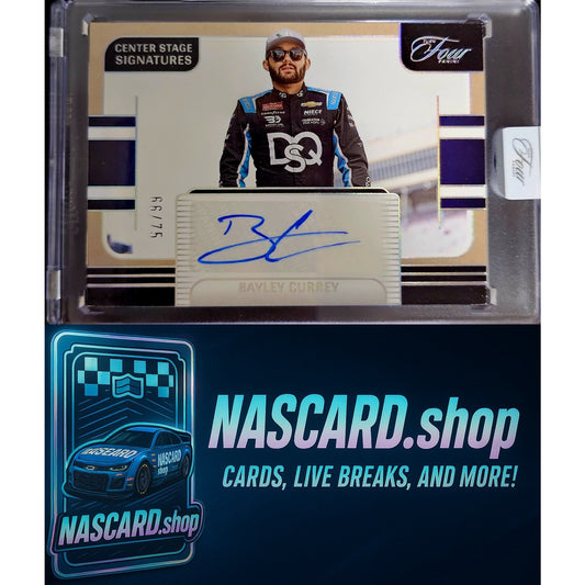 2025 Panini Turn Four Bayley Currey Center Stage Signatures Holo Silver #/75