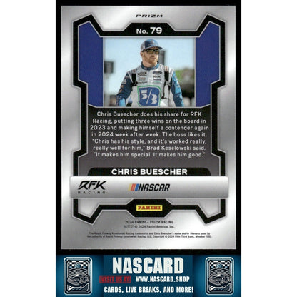 2024 Panini Prizm - Chris Buescher #79 White Sparkle Prizm - NASCARD.shop