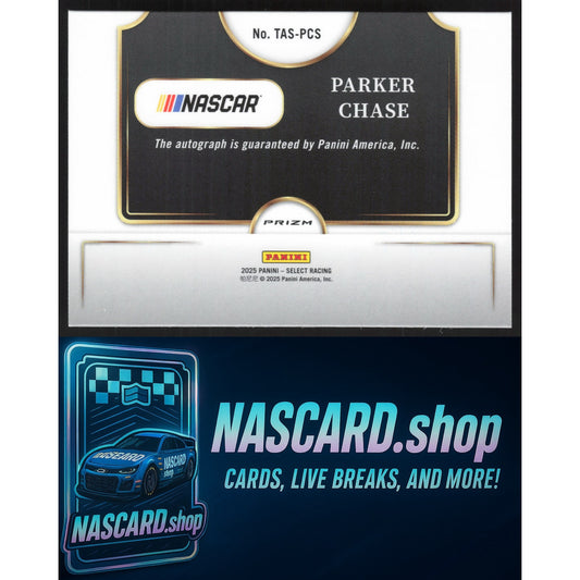 2025 Panini Select #TAS-PCS Parker Chase Trackside Action Signatures