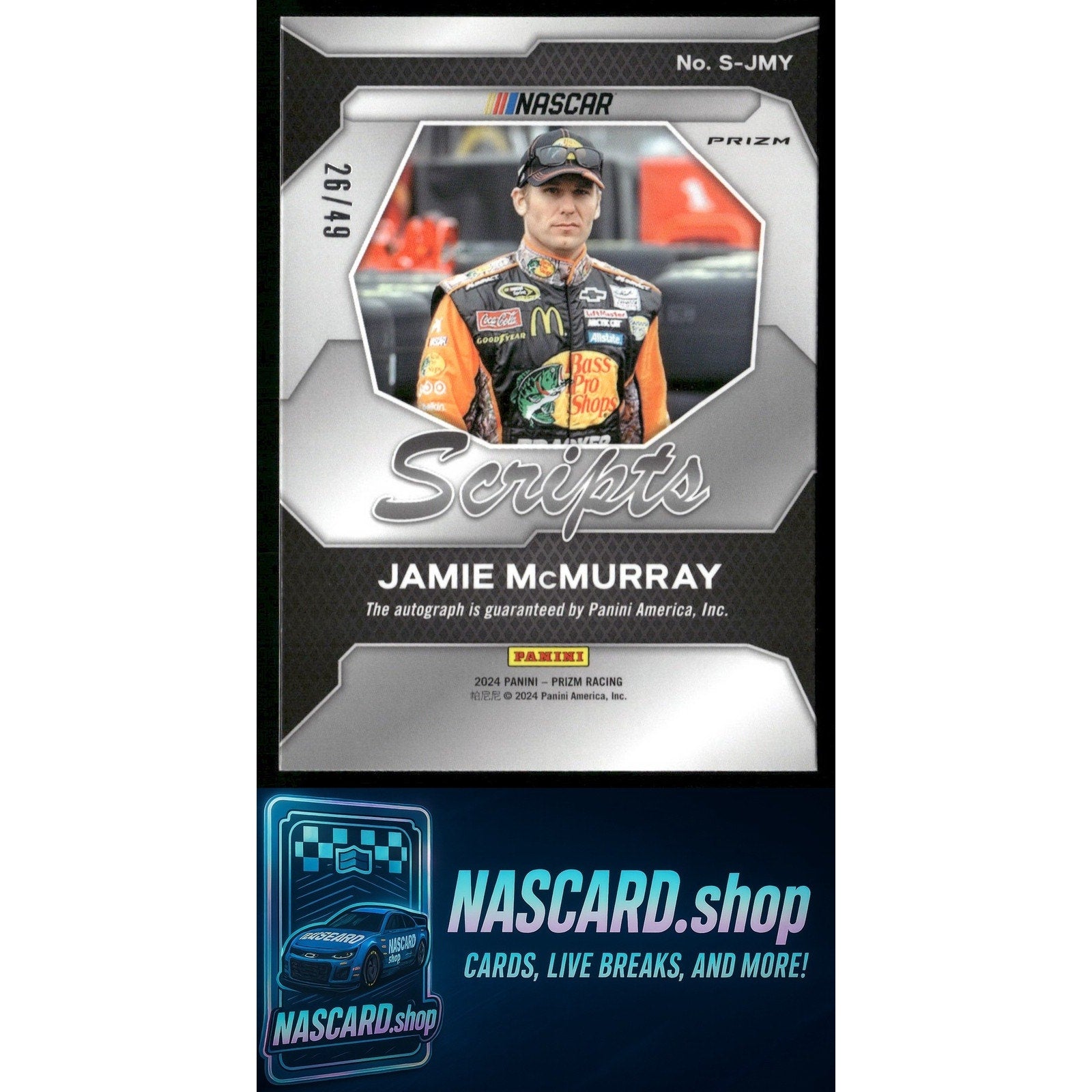 2024 Panini Prizm #S-JMY Jamie McMurray Scripts Blue #/49 - NASCARD.shop