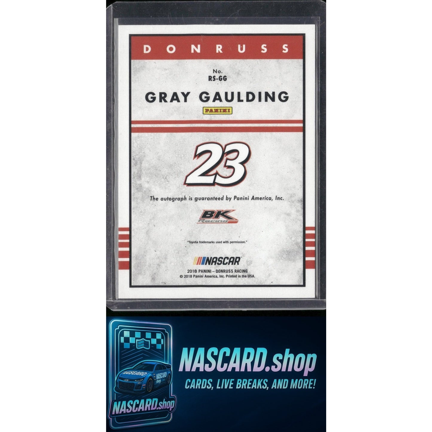 2018 Donruss #RS-GG Gray Gaulding Retro Signatures 1985 Holo Gold - NASCARD.shop