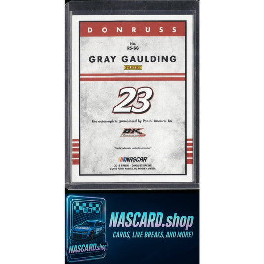2018 Donruss #RS-GG Gray Gaulding Retro Signatures 1985 Holo Gold - NASCARD.shop