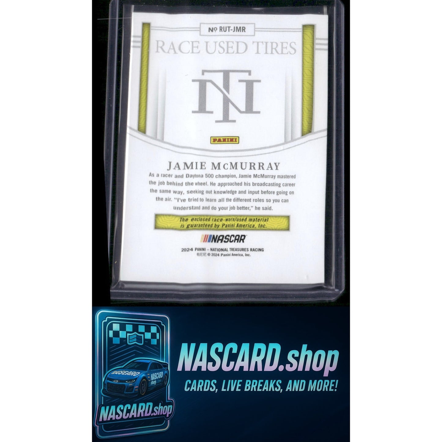 2024 National Treasures Jamie McMurray Race Used Tires Holo Gold 01/10 - NASCARD.shop