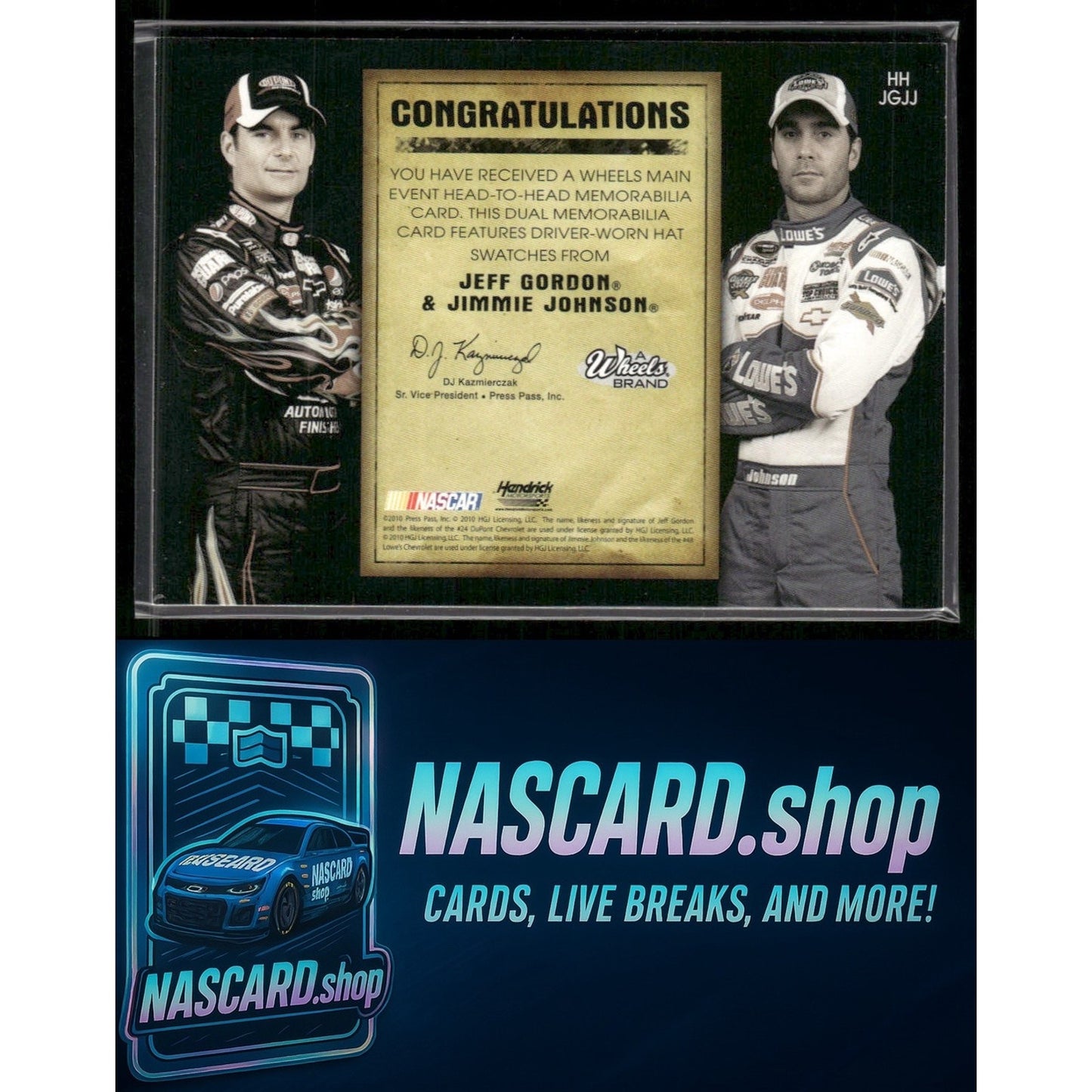 2010 Wheels Main Event Jeff Gordon Jimmie Johnson Head to Head #/150 - NASCARD.shop