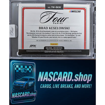 2025 Panini Turn Four #TM-BKW Brad Keselowski Timeless Moments Blue #/49