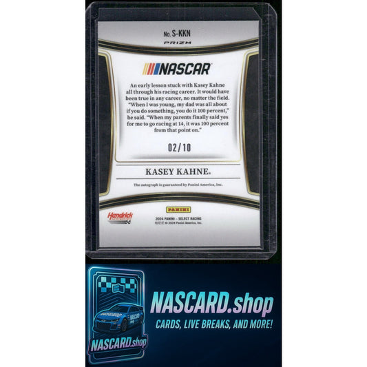 2024 Panini Select #S-KKN Kasey Kahne Signatures Gold Flash Prizms #/10