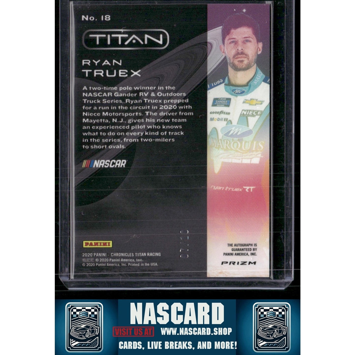 2020 Panini Chronicles #18 Ryan Truex Titan Gold #/10 - NASCARD.shop