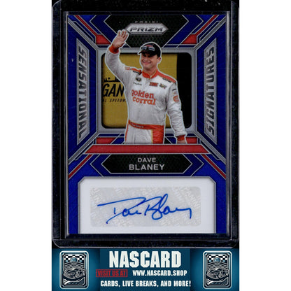 2024 Panini Prizm #SS-DBY Dave Blaney Sensational Signatures Blue #/49