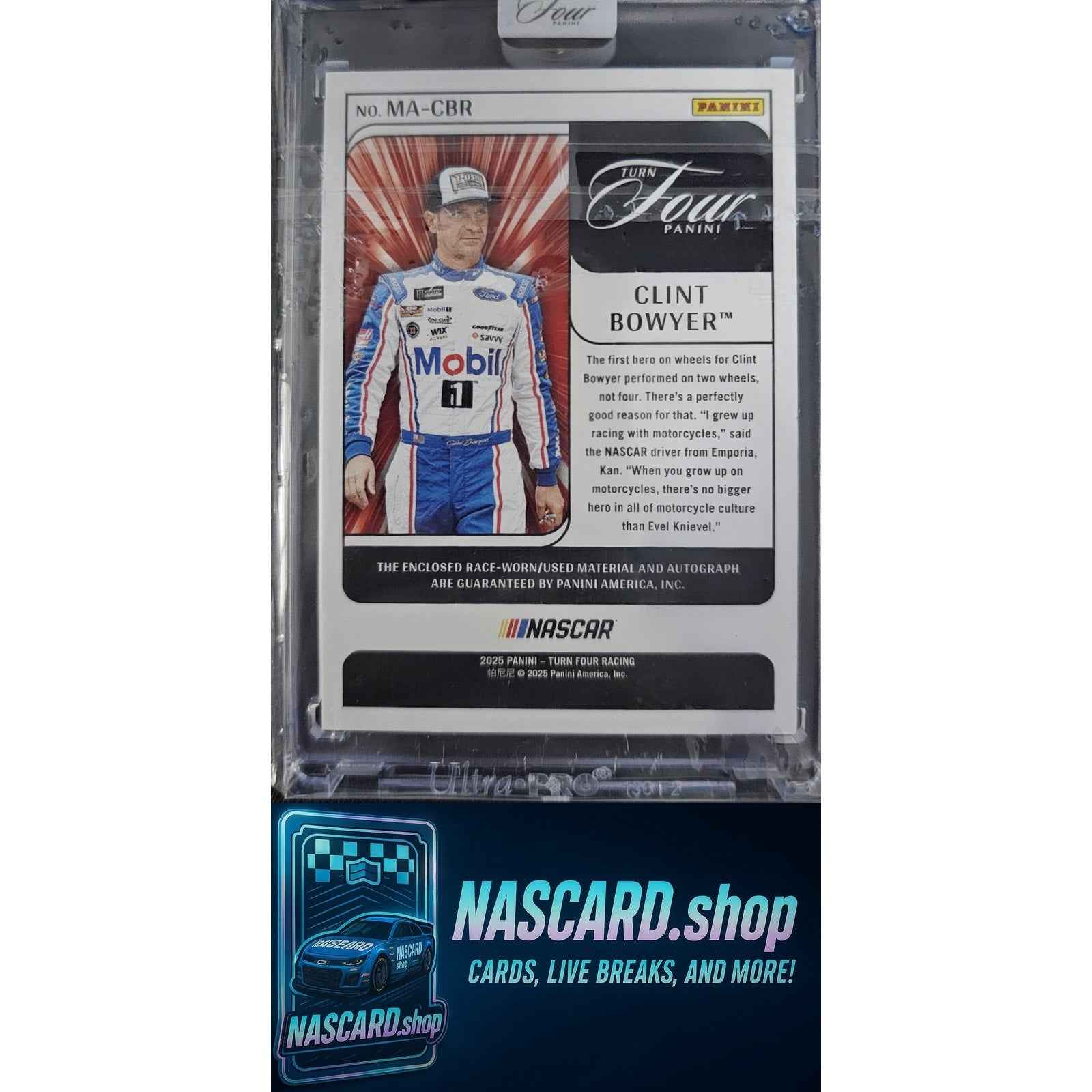 2025 Panini Turn Four Clint Bowyer Memorabilia Autographs Holo Silver #/75
