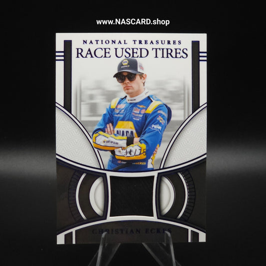2024 National Treasures Race Used Tires Blue Christian Eckes /75