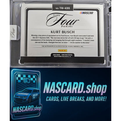2025 Panini Turn Four #TM-KBS Kurt Busch Timeless Moments Purple #/20